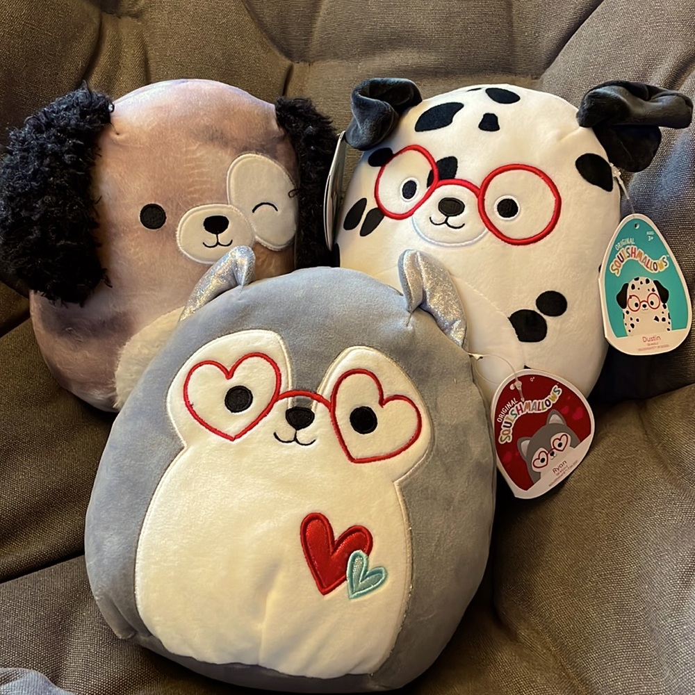 Squishmallow Dog Bundle - Ryan, Zerdan, and Dustin - 8 inches